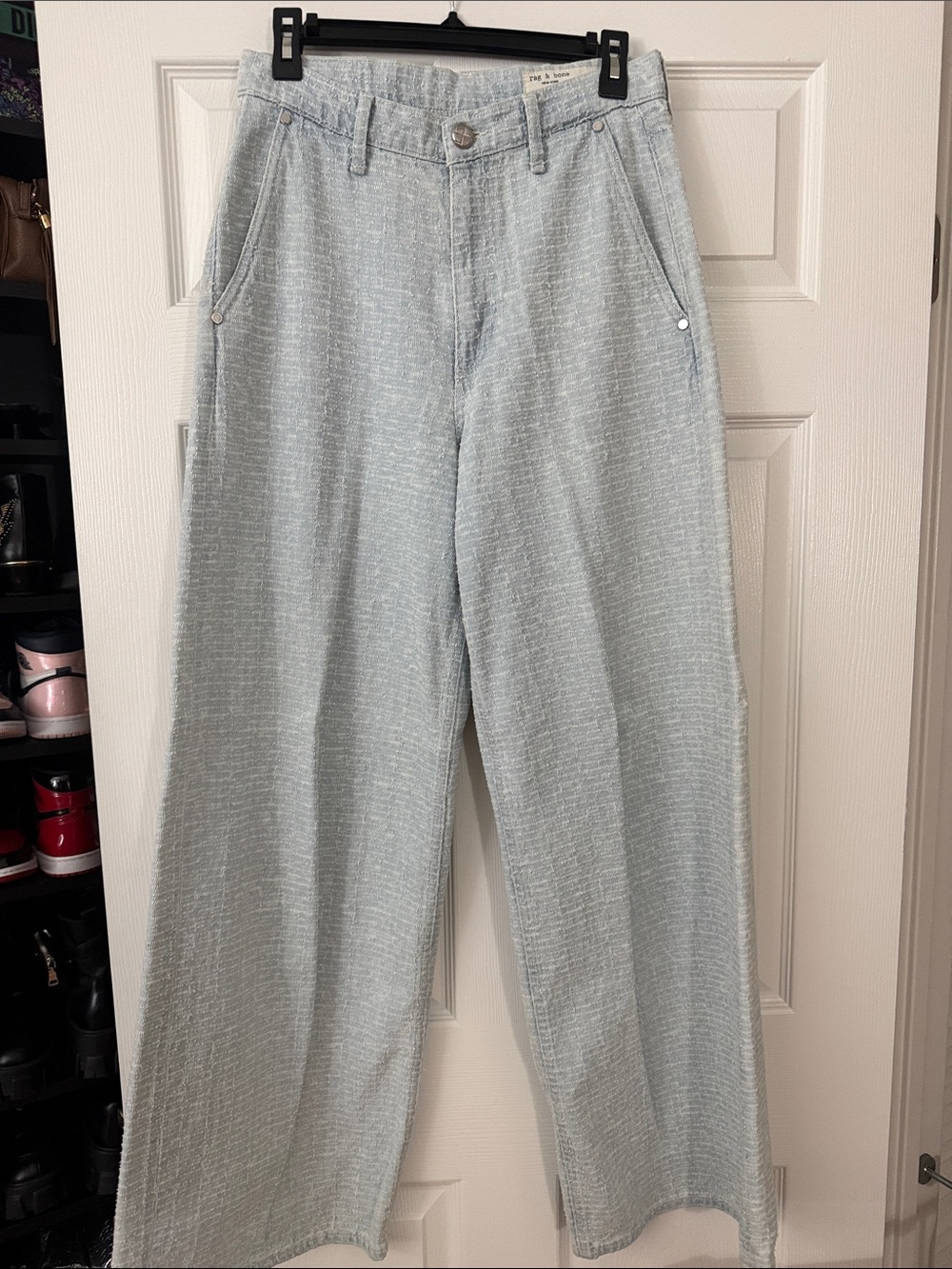 Rag & Bone Sofie Sky Blue Tweed Sz 27